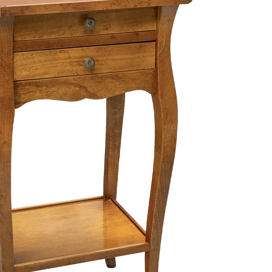 Table téléphonique en hêtre dans différentes finitions fabriquée en Italie - Charun Viadurini