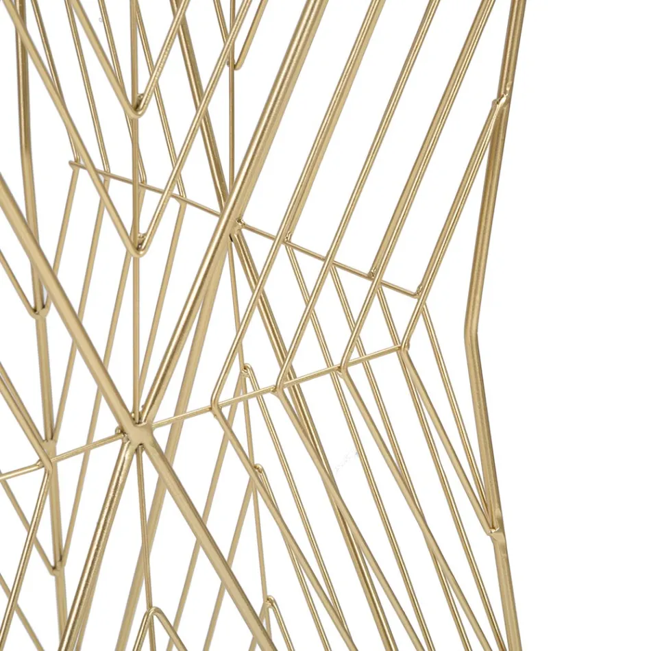 Table téléphone en fer doré et plateau en verre miroir - Olivia Viadurini