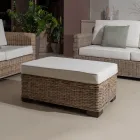 Table basse-Pouf de jardin en Kubù gris avec coussin - Cerys Viadurini