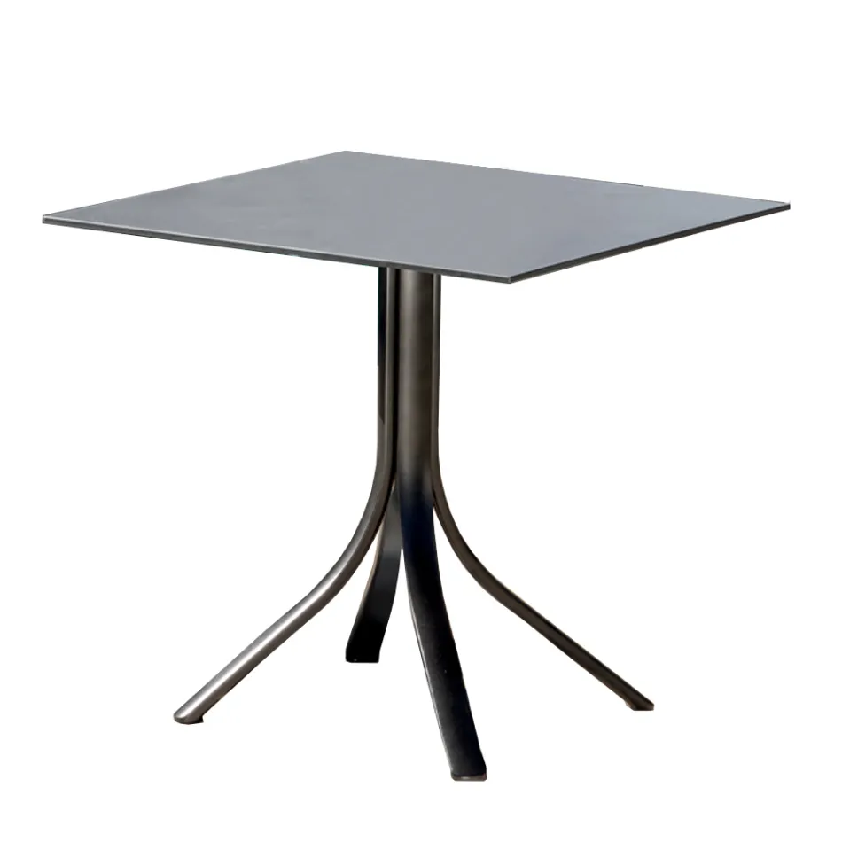 Table de bar d'extérieur carrée 4 pieds en aluminium en 2 couleurs - Filomena Viadurini
