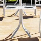 Table de bar d'extérieur carrée 4 pieds en aluminium en 2 couleurs - Filomena Viadurini