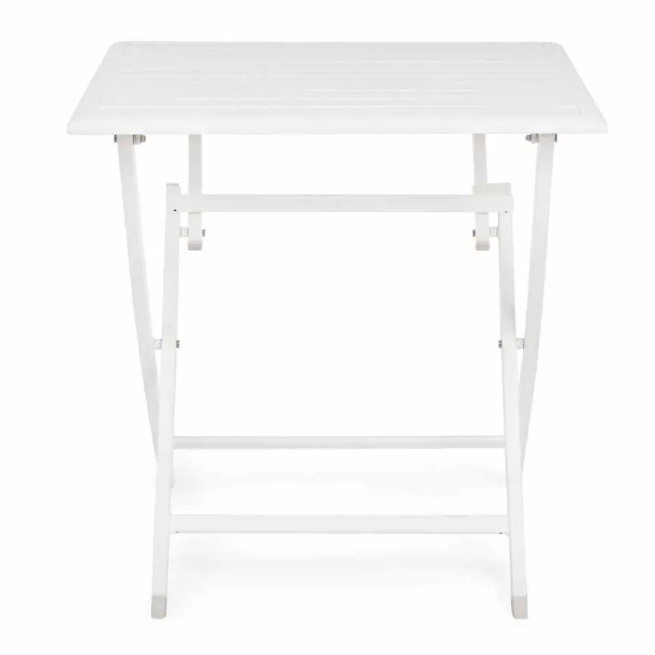 Table basse extérieure pliante carrée en aluminium peint - Hunt Viadurini