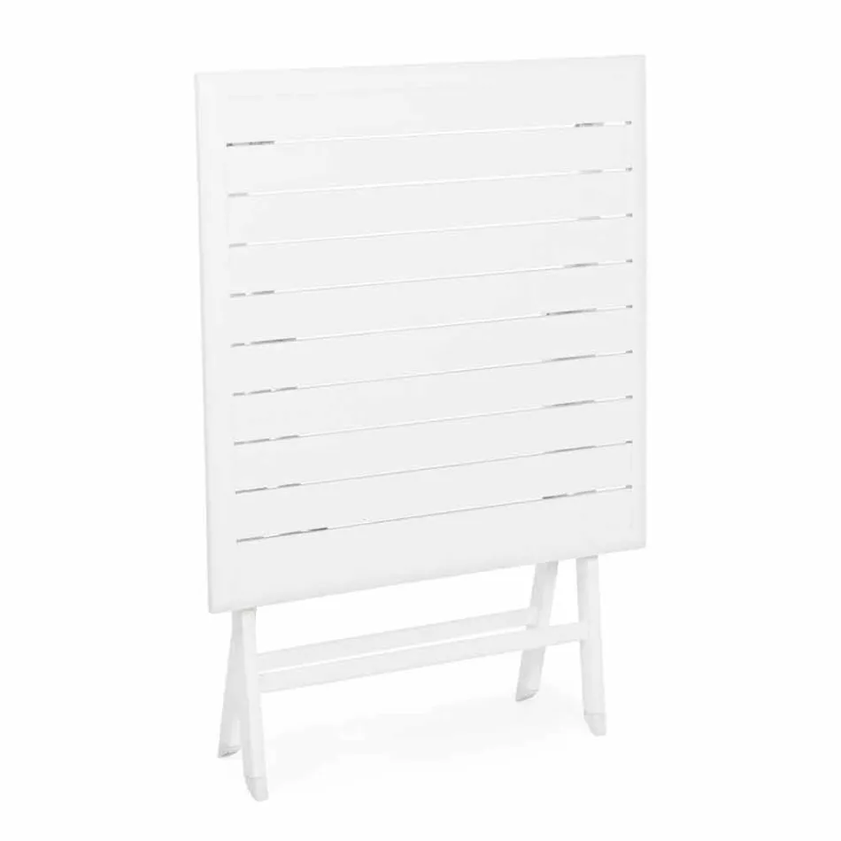 Table basse extérieure pliante carrée en aluminium peint - Hunt Viadurini
