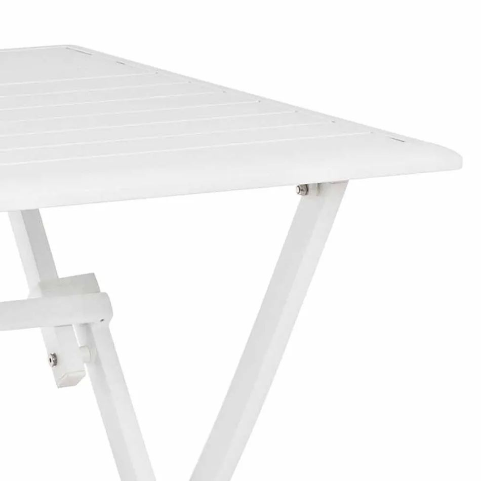 Table basse extérieure pliante carrée en aluminium peint - Hunt Viadurini