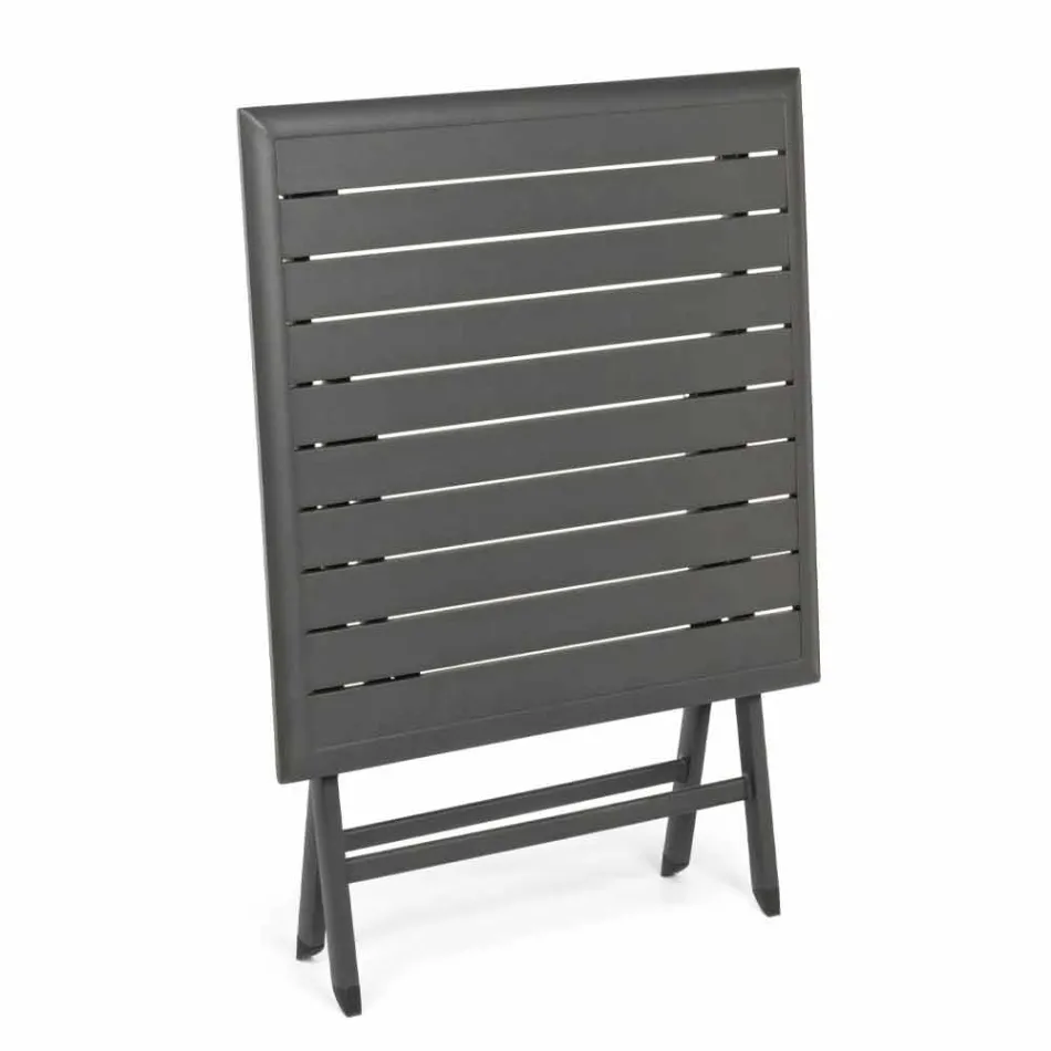 Table basse extérieure pliante carrée en aluminium peint - Hunt Viadurini
