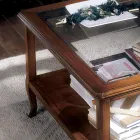 Table basse de salon carrée avec plateau en verre fabriquée en Italie - Tepeyoti Viadurini