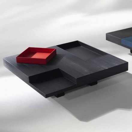 Table carrée Iris design moderne, des plateaux amovibles intégré Viadurini