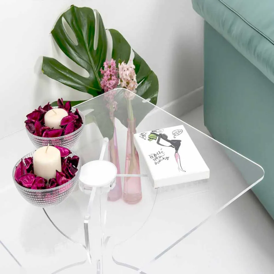 Table basse carrée design en PMMA Laives transparente Viadurini