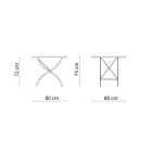 Table d'extérieur pliante carrée en acier galvanisé Made in Italy - Selvaggia Viadurini