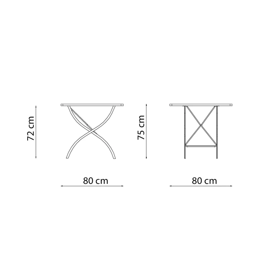 Table d'extérieur pliante carrée en acier galvanisé Made in Italy - Selvaggia Viadurini