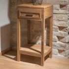 Table basse en teck massif avec 1 tiroir - Acrylique Viadurini