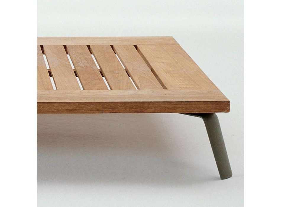 Table basse de jardin rectangulaire en bois de teck Made in Italy - Taranee Viadurini