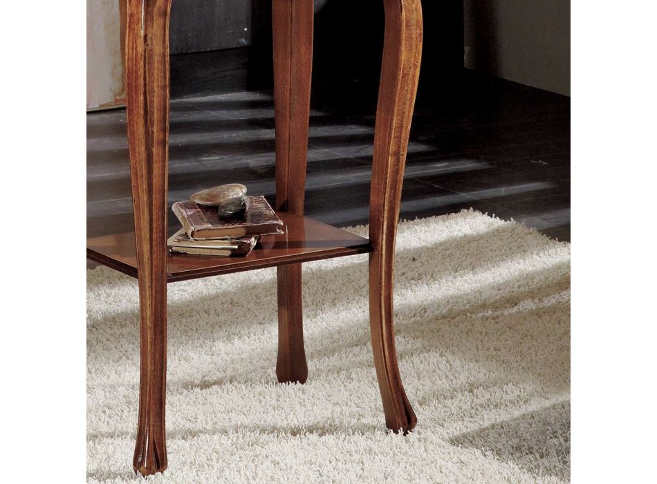 Table basse de salon rectangulaire avec pieds en hêtre fabriquée en Italie - Ermes Viadurini