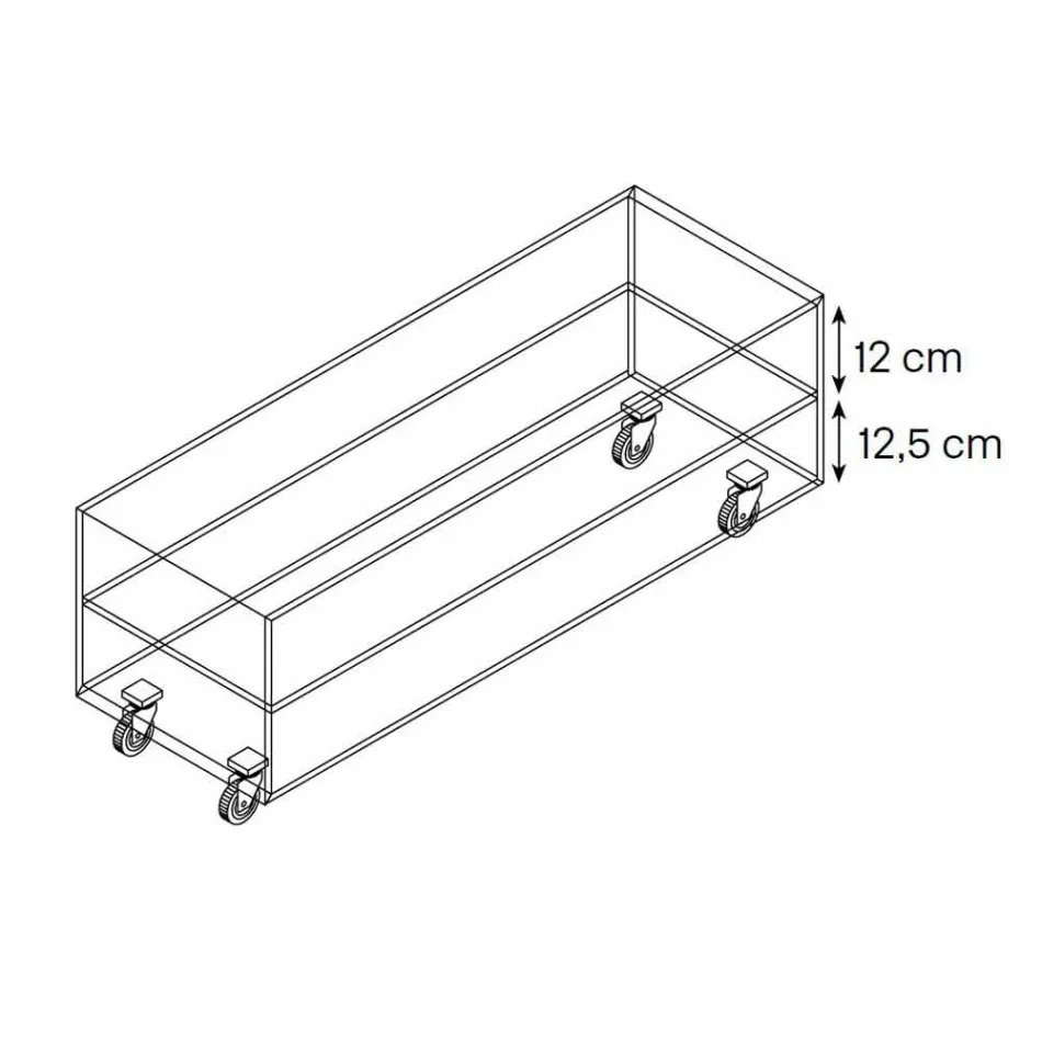 Table basse rectangulaire en verre extralight avec tiroirs Made in Italy - Ganzo Viadurini