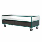 Table basse rectangulaire en verre extralight avec tiroirs Made in Italy - Ganzo Viadurini