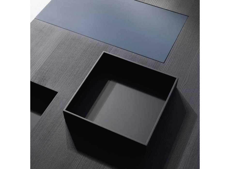 Table rectangulaire moderne intégrée dans des plateaux amovibles Iris Viadurini