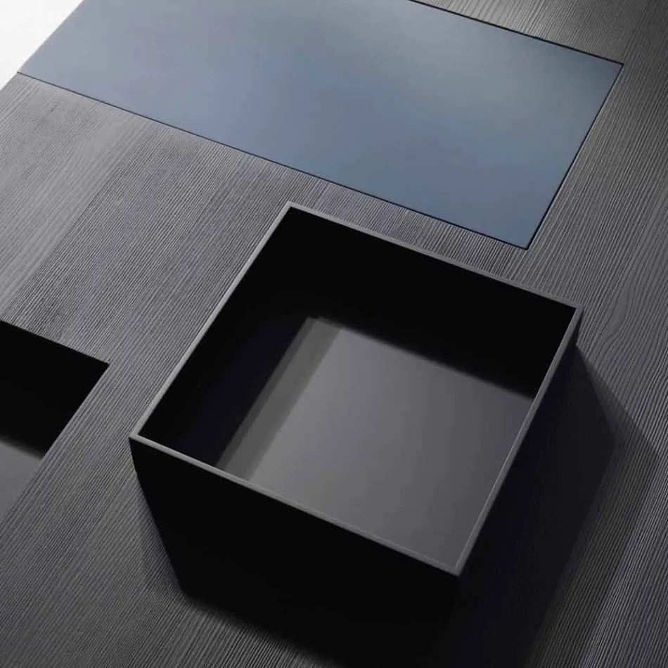 Table rectangulaire moderne intégrée dans des plateaux amovibles Iris Viadurini