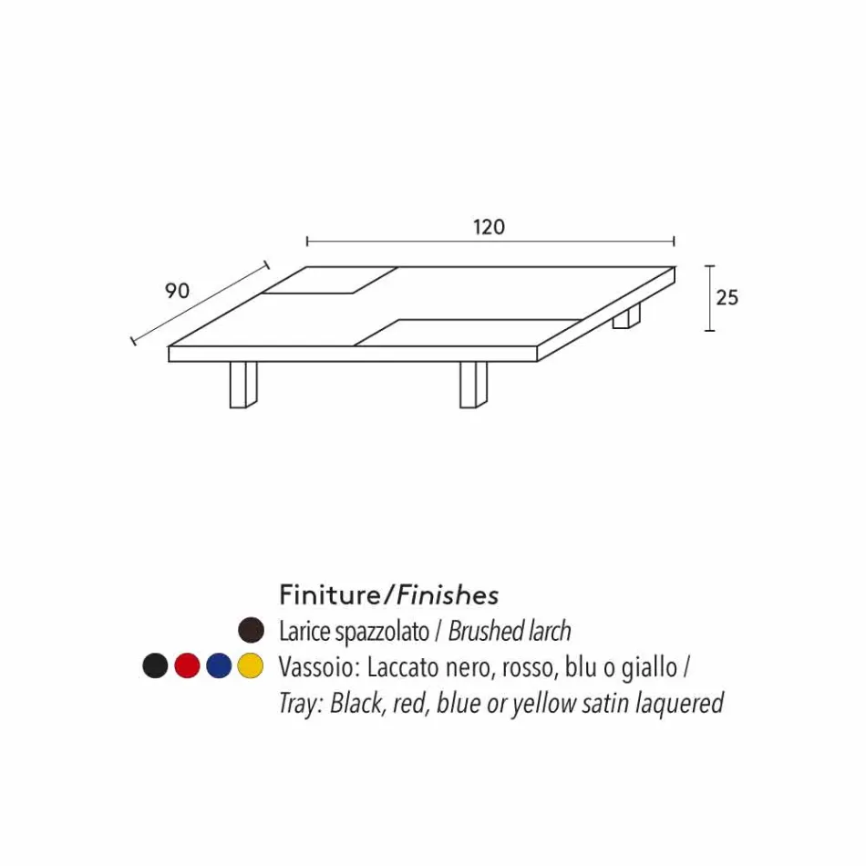 Table rectangulaire moderne intégrée dans des plateaux amovibles Iris Viadurini