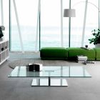 Table basse rectangulaire de salon en verre extra-clair ou fumé - Giovannino Viadurini