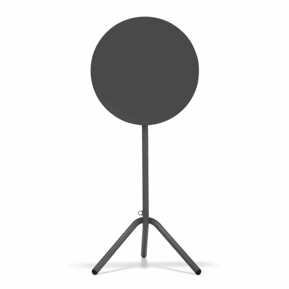 Table d'extérieur haute ronde en métal et tôle Made in Italy - Baldric Viadurini