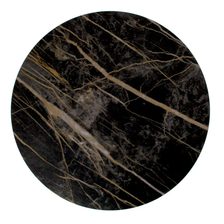 Table basse ronde avec base en acier et plateau en grès Made in Italy - Alisea Viadurini