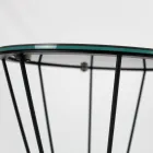 Table basse ronde avec base en acier et plateau en grès Made in Italy - Alisea Viadurini