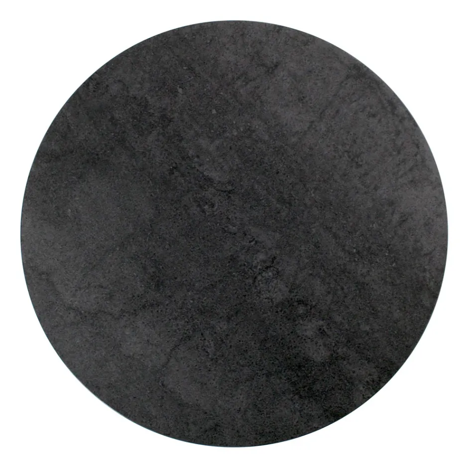 Table basse ronde avec base en acier et plateau en grès Made in Italy - Alisea Viadurini