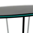 Table basse ronde avec base en acier et plateau en grès Made in Italy - Alisea Viadurini