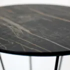 Table basse ronde avec base en acier et plateau en grès Made in Italy - Alisea Viadurini