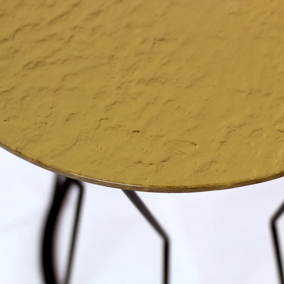 Table basse ronde avec base en acier et plateau en verre Made in Italy - Alisea Viadurini