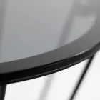 Table basse ronde avec base en acier et plateau en verre Made in Italy - Alisea Viadurini