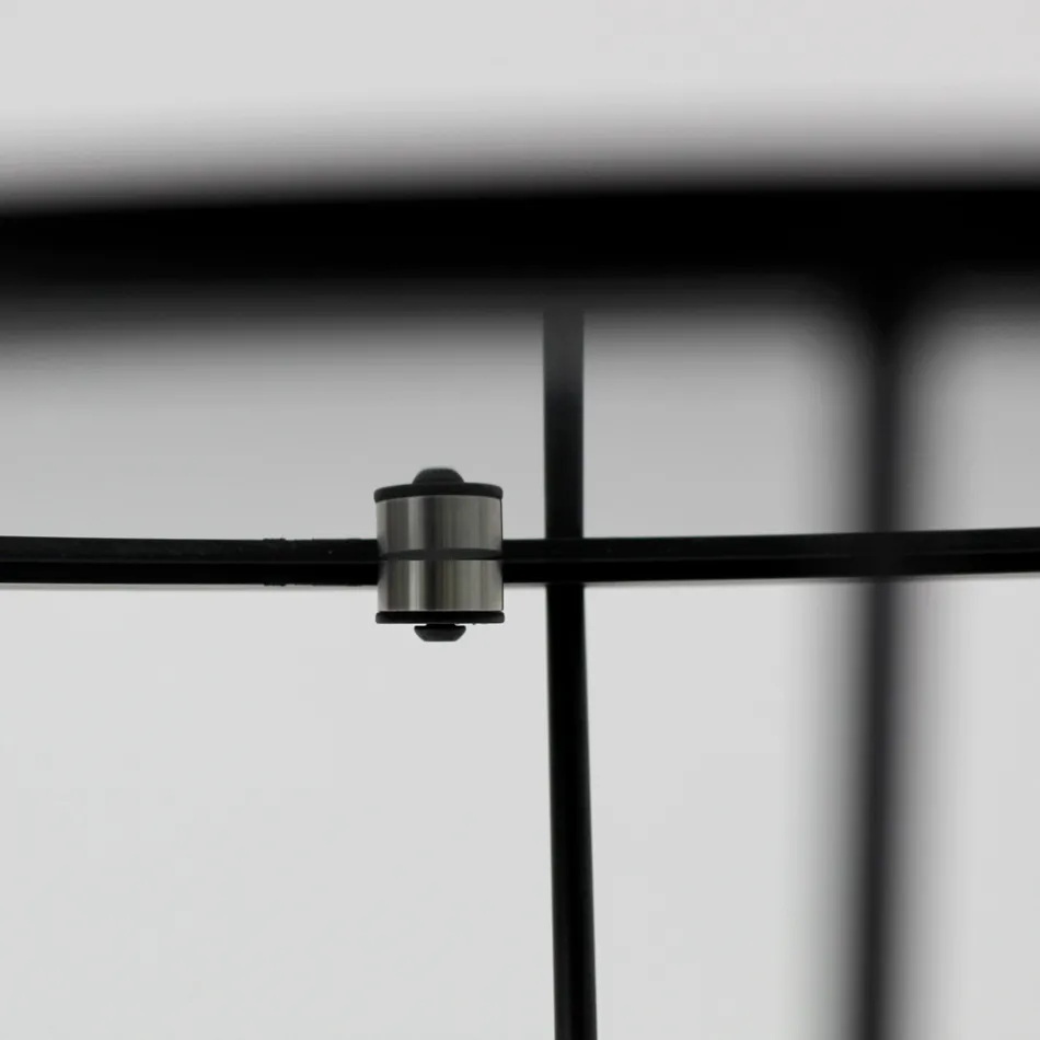 Table basse ronde avec base en acier et plateau en verre Made in Italy - Alisea Viadurini