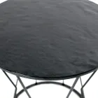 Table basse ronde avec base en acier et plateau en verre Made in Italy - Alisea Viadurini