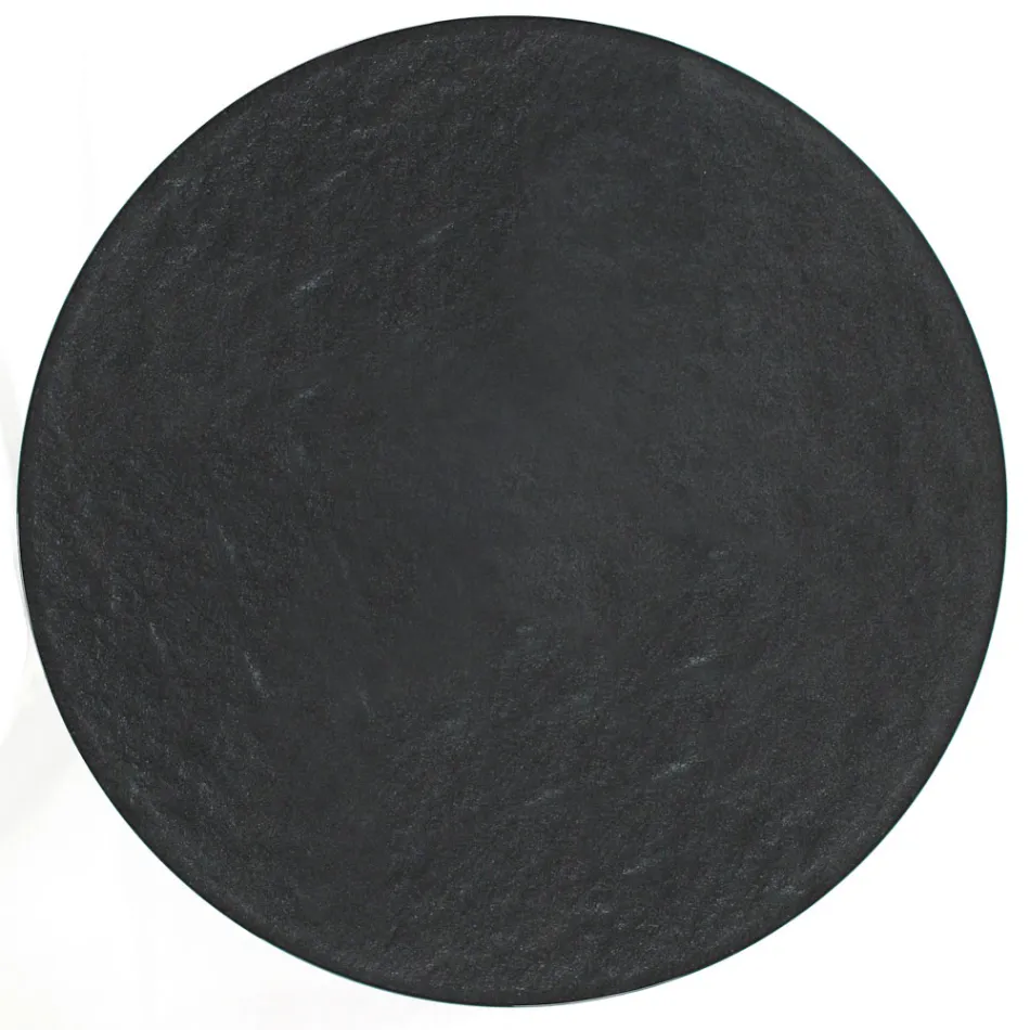 Table basse ronde avec base en acier et plateau en verre Made in Italy - Alisea Viadurini