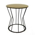 Table basse ronde avec base en acier et plateau en verre Made in Italy - Alisea