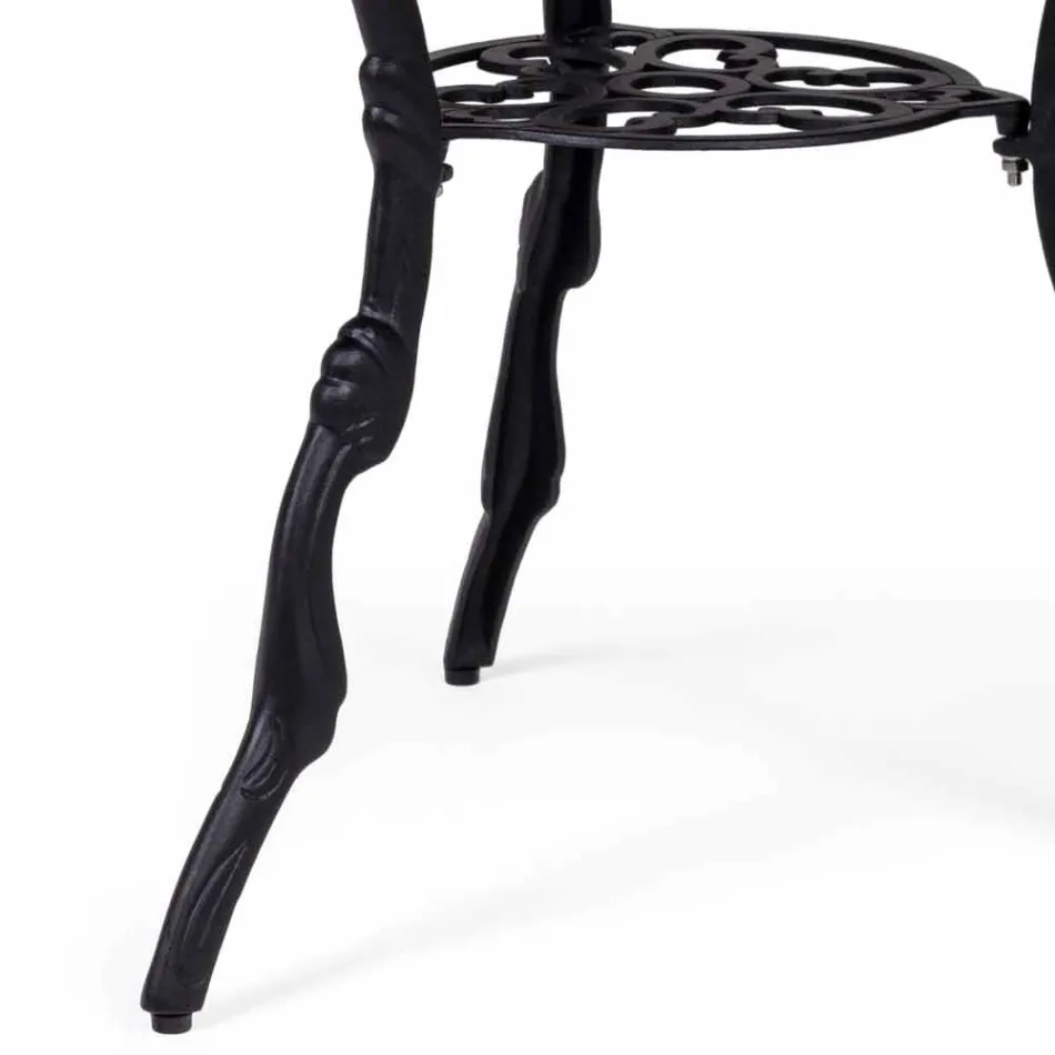 Table basse d'extérieur ronde en aluminium finition anthracite mat - Sayra Viadurini