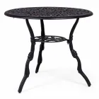 Table basse d'extérieur ronde en aluminium finition anthracite mat - Sayra Viadurini