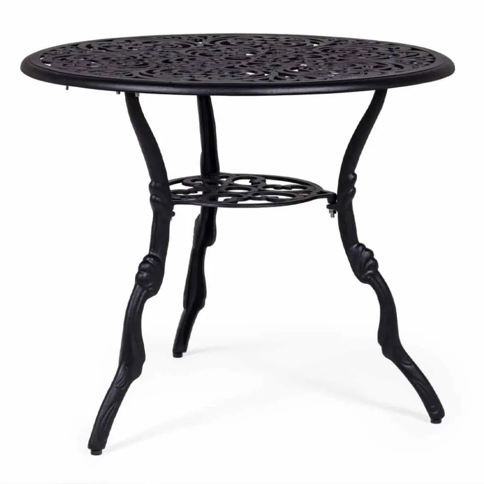 Table basse d'extérieur ronde en aluminium finition anthracite mat - Sayra Viadurini