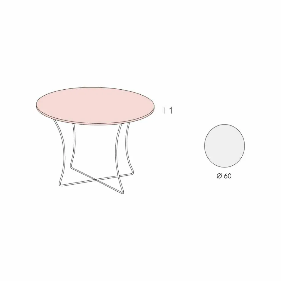 Table basse ronde avec plateau en Hpl Made in Italy - Mina Viadurini