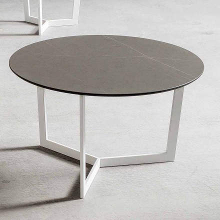 Table basse ronde avec plateau en Hpl Made in Italy - Mina Viadurini