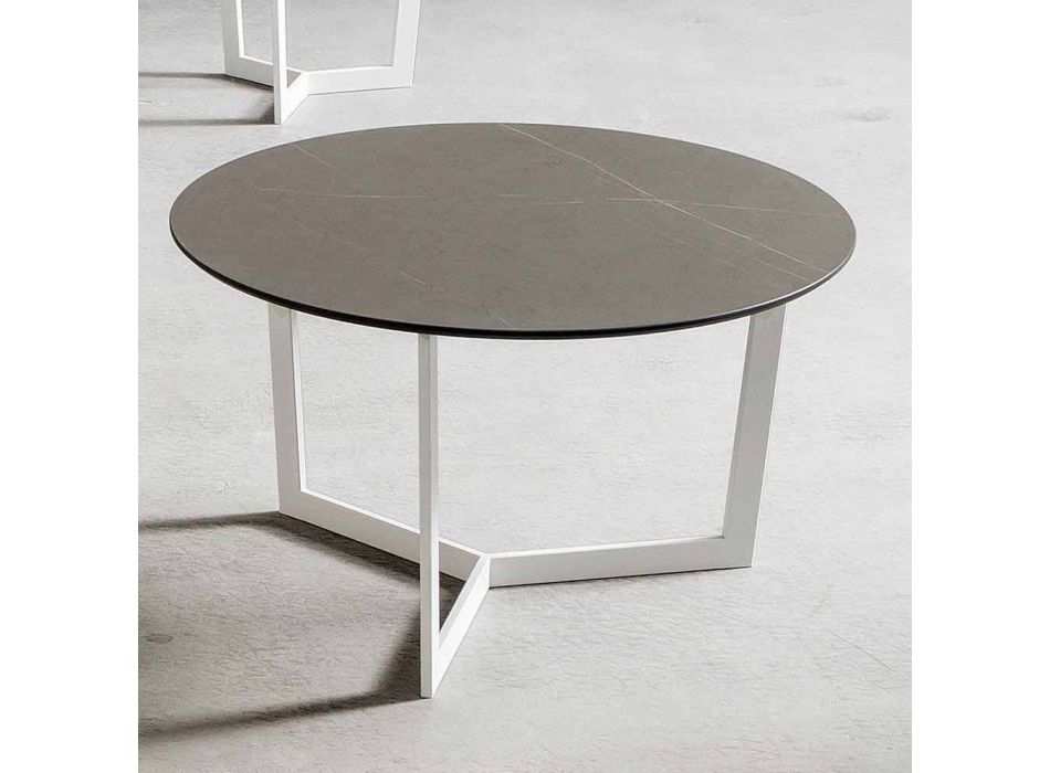 Table basse ronde avec plateau en Hpl Made in Italy - Mina Viadurini