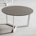 Table basse ronde avec plateau en Hpl Made in Italy - Mina