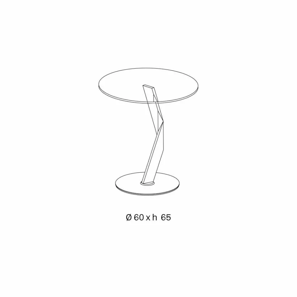 Table basse design ronde en verre extra-clair fabriquée en Italie - Akka Viadurini