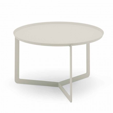 Table basse d'extérieur ronde en chanvre ou métal boue - Stéphane Viadurini
