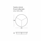 Table basse ronde pour salon extérieur en graphite ou métal boue - Stéphane Viadurini