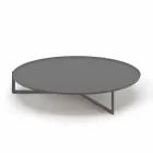 Table basse ronde pour salon extérieur en graphite ou métal boue - Stéphane Viadurini