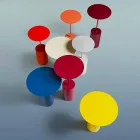 Table basse ronde en tôle colorée de design moderne - Cocktail Viadurini