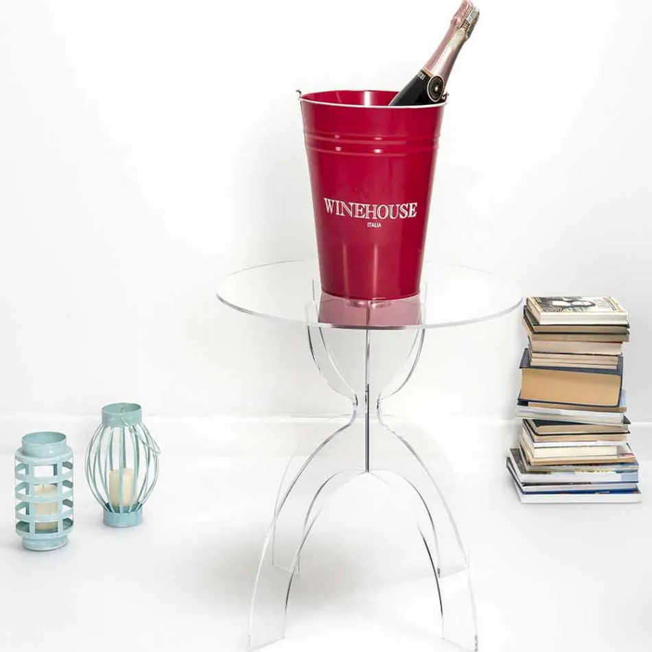 Table basse ronde en PMMA Laives transparente Viadurini