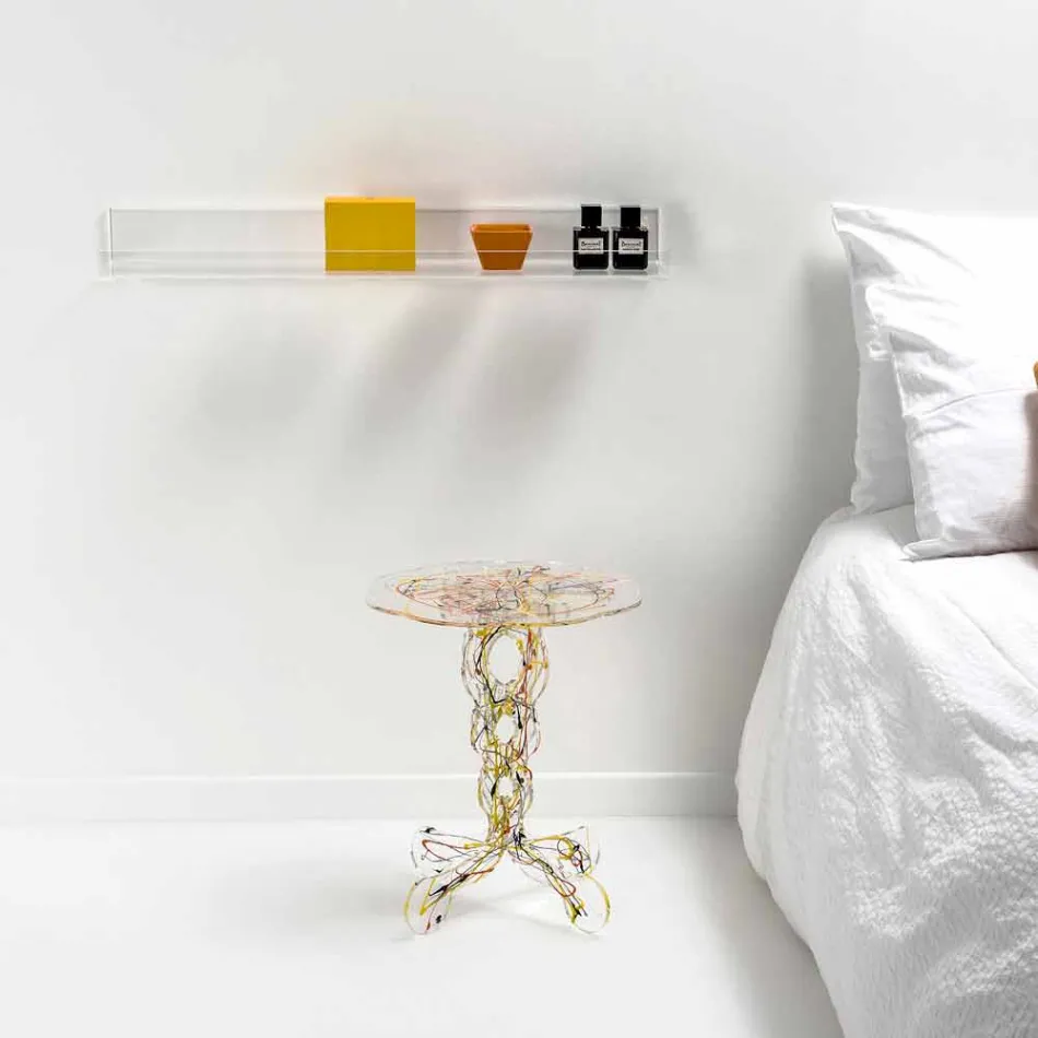 Diamètre de la table ronde 36 cm design multicolore Janis, fabriqué en Italie Viadurini