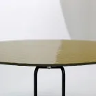 Table basse ronde en verre avec base à 3 croissants Made in Italy - Arepa Viadurini
